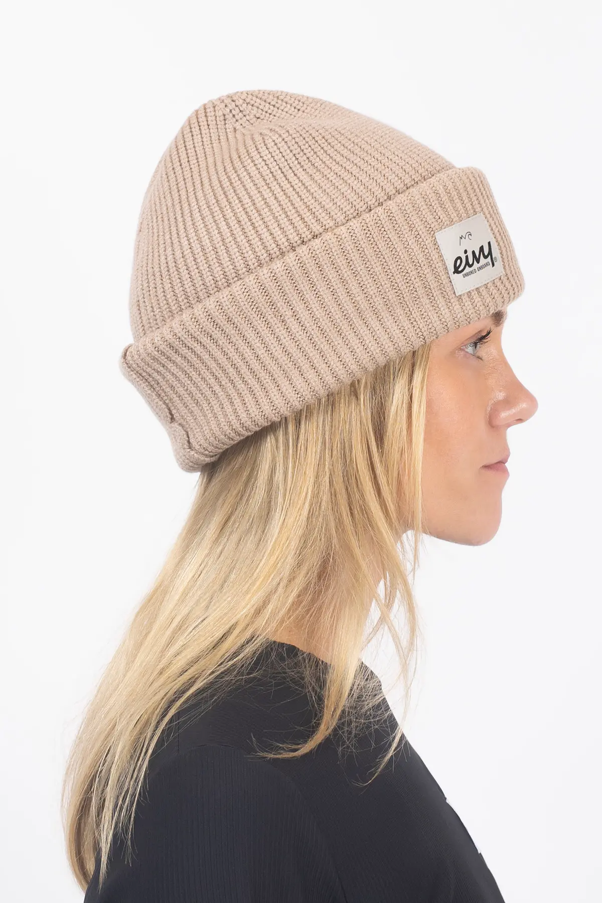 Foldable Knit Balaclava Beanie - Sand