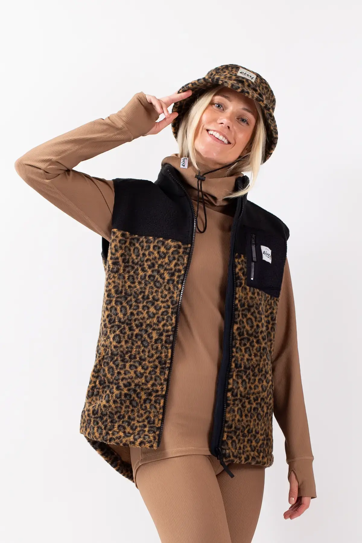 leopard fleece vest レオパード　M USA Lumberjackie Sherpa Vest - Leopard
