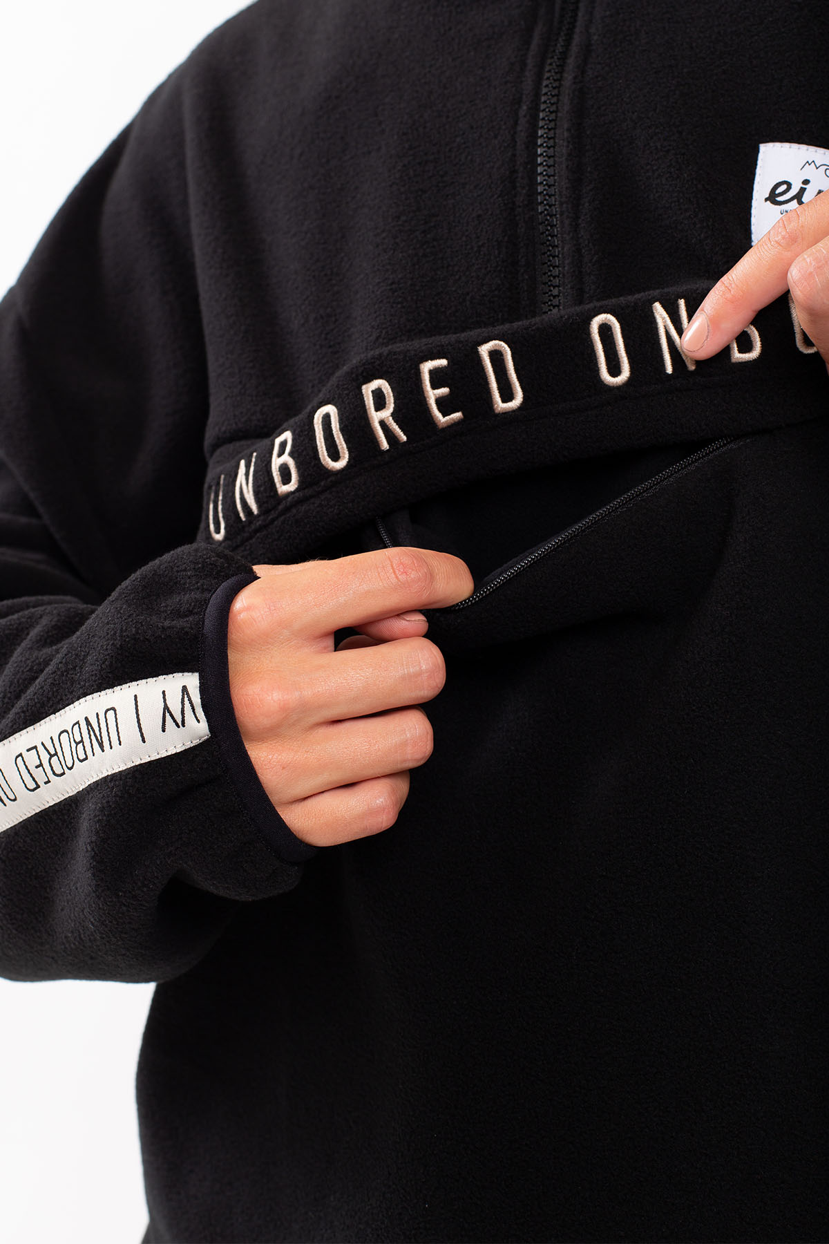 Ball Panel Logo Fleece Half Zip Pullover (teal blue