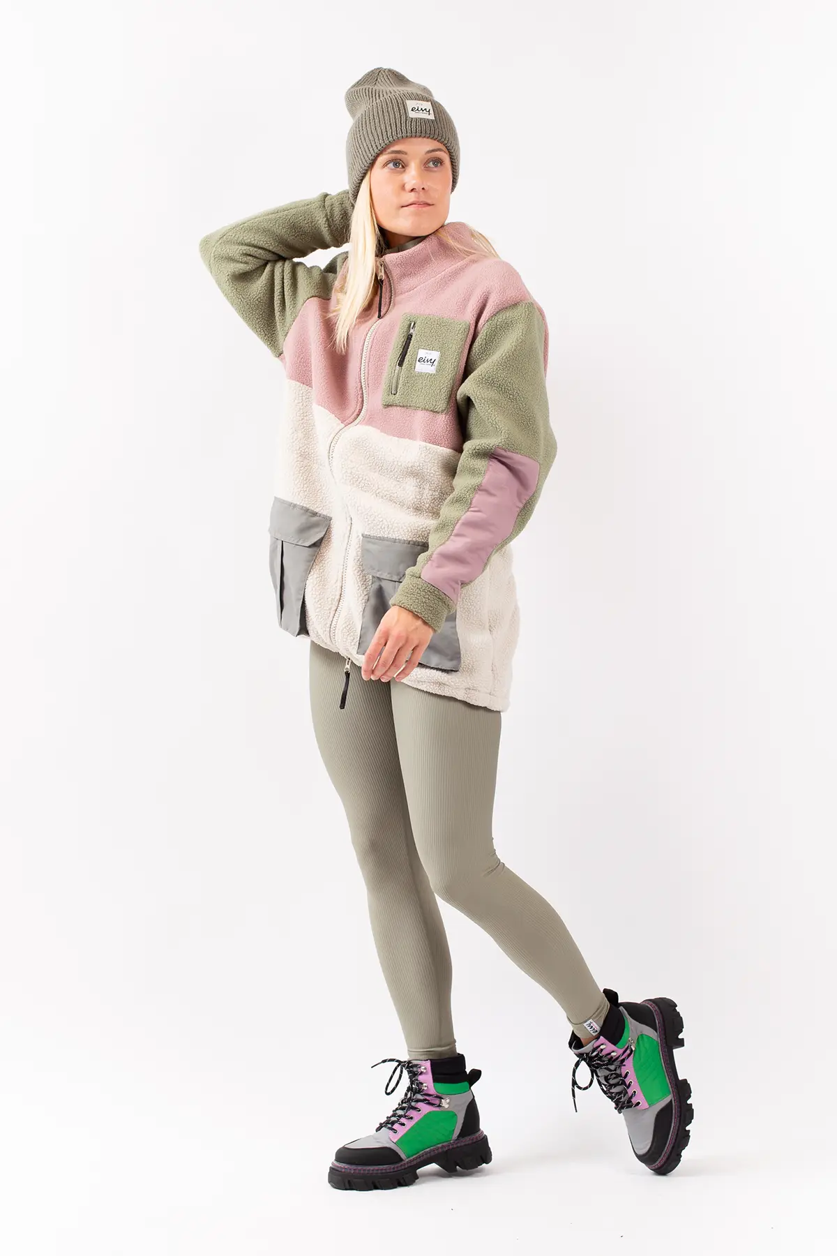 eivy アイビー　フリース ジャケット Field Sherpa jacket - Faded Blocks