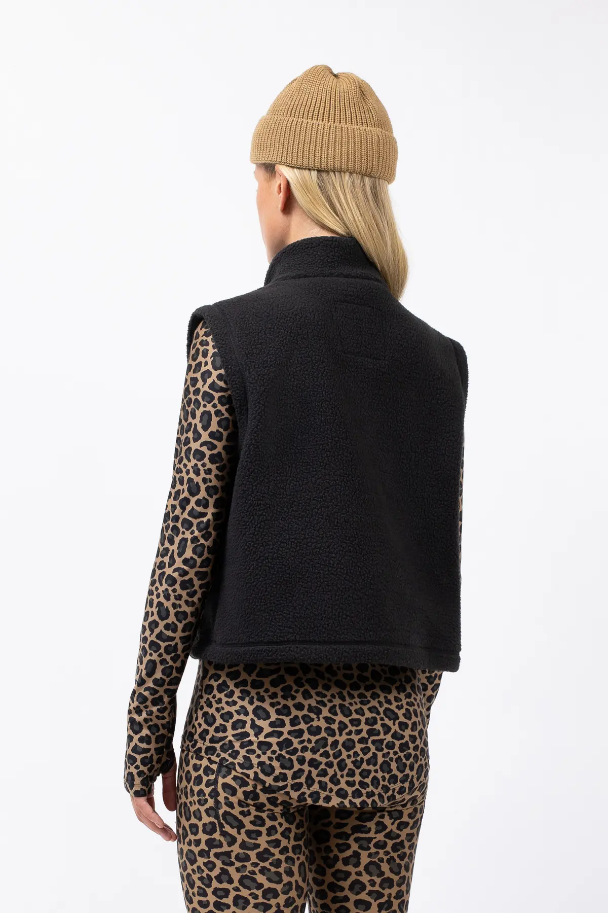 Boxy Sherpa Vest - Black