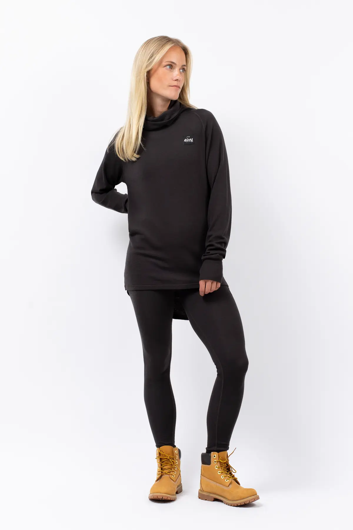 Icecold Merino Wool Gaiter Rib Top - Black