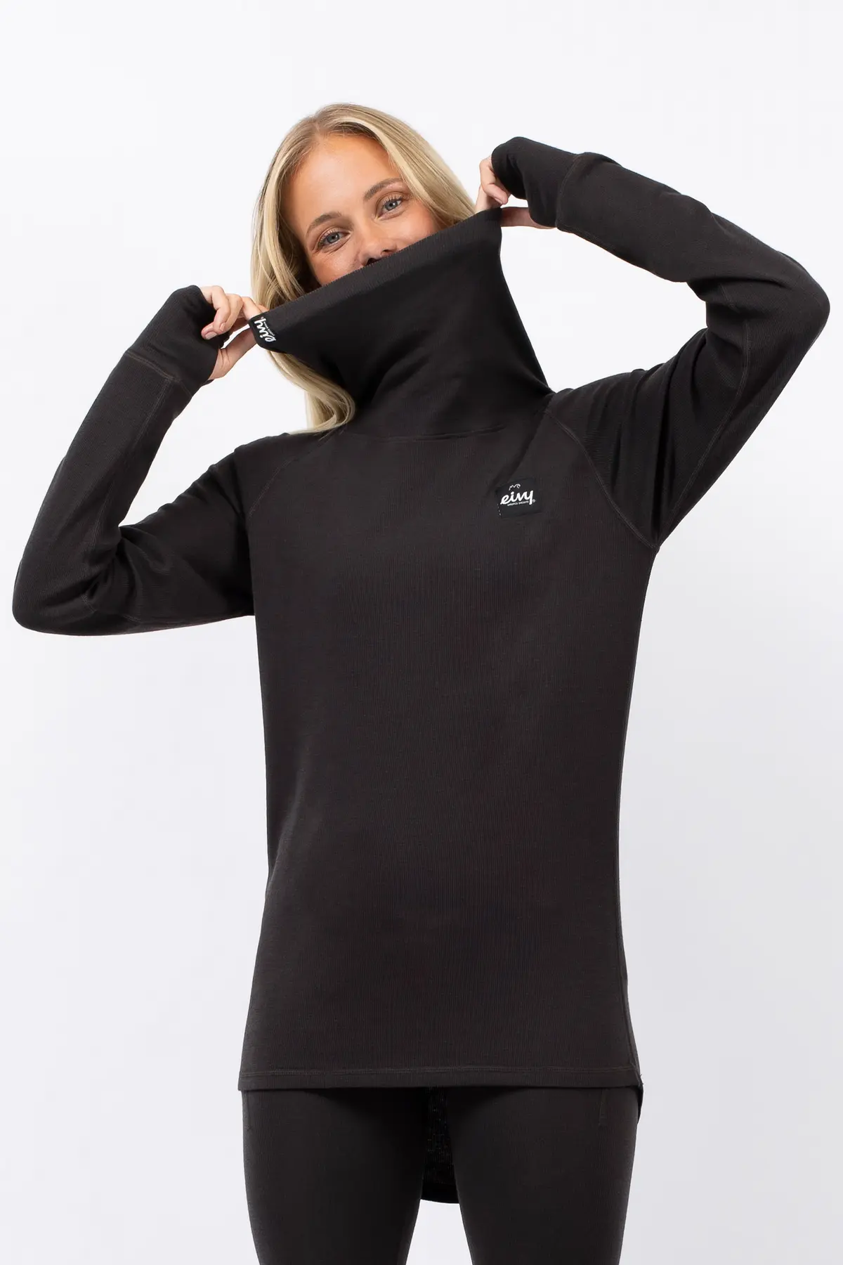 Icecold Merino Wool Gaiter Rib Top - Black