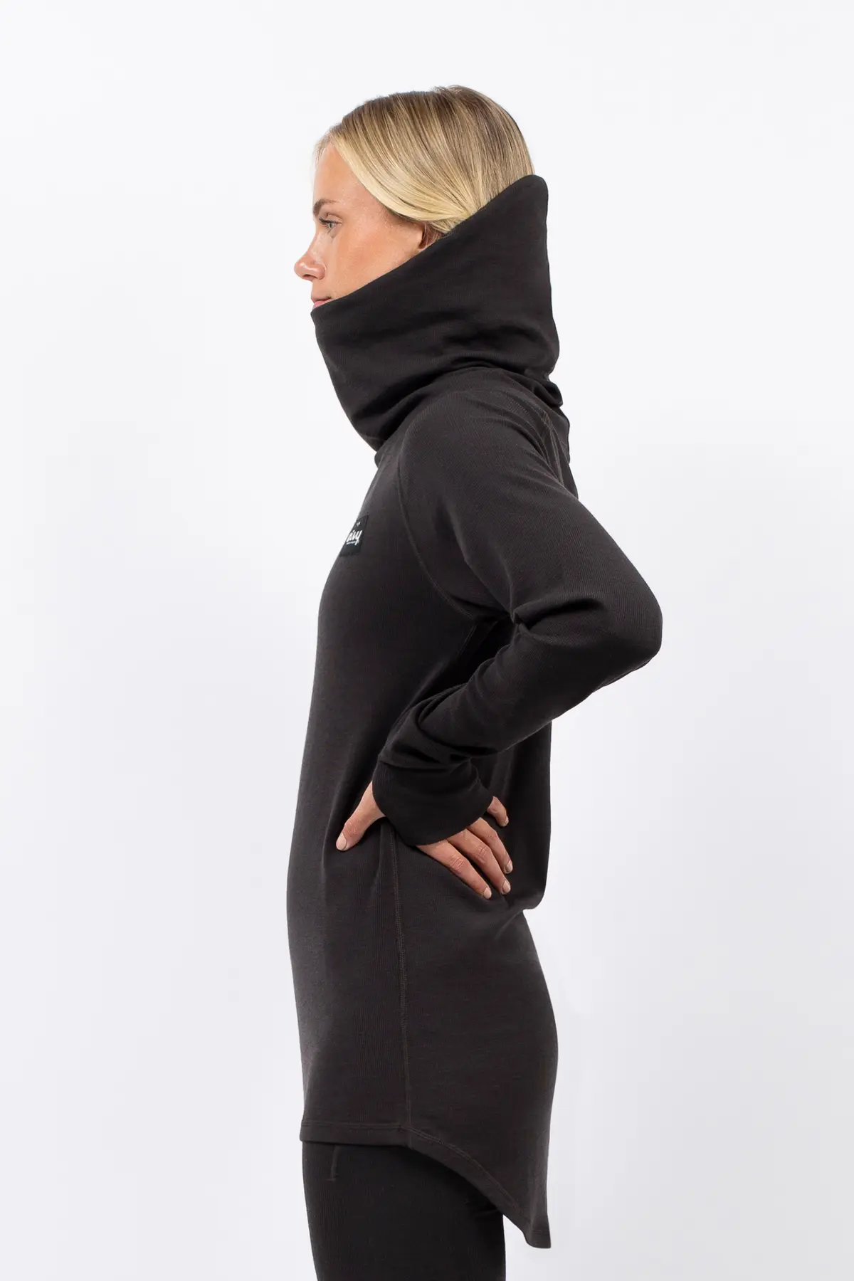 Icecold Merino Wool Gaiter Rib Top - Black