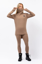 Icecold Merino Wool Gaiter Rib Top - Faded Coffee | L