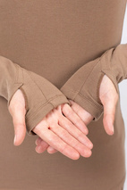 Journey Merino Wool Rib Top - Faded Coffee