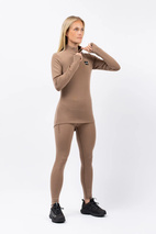 Journey Merino Wool Rib Top - Faded Coffee