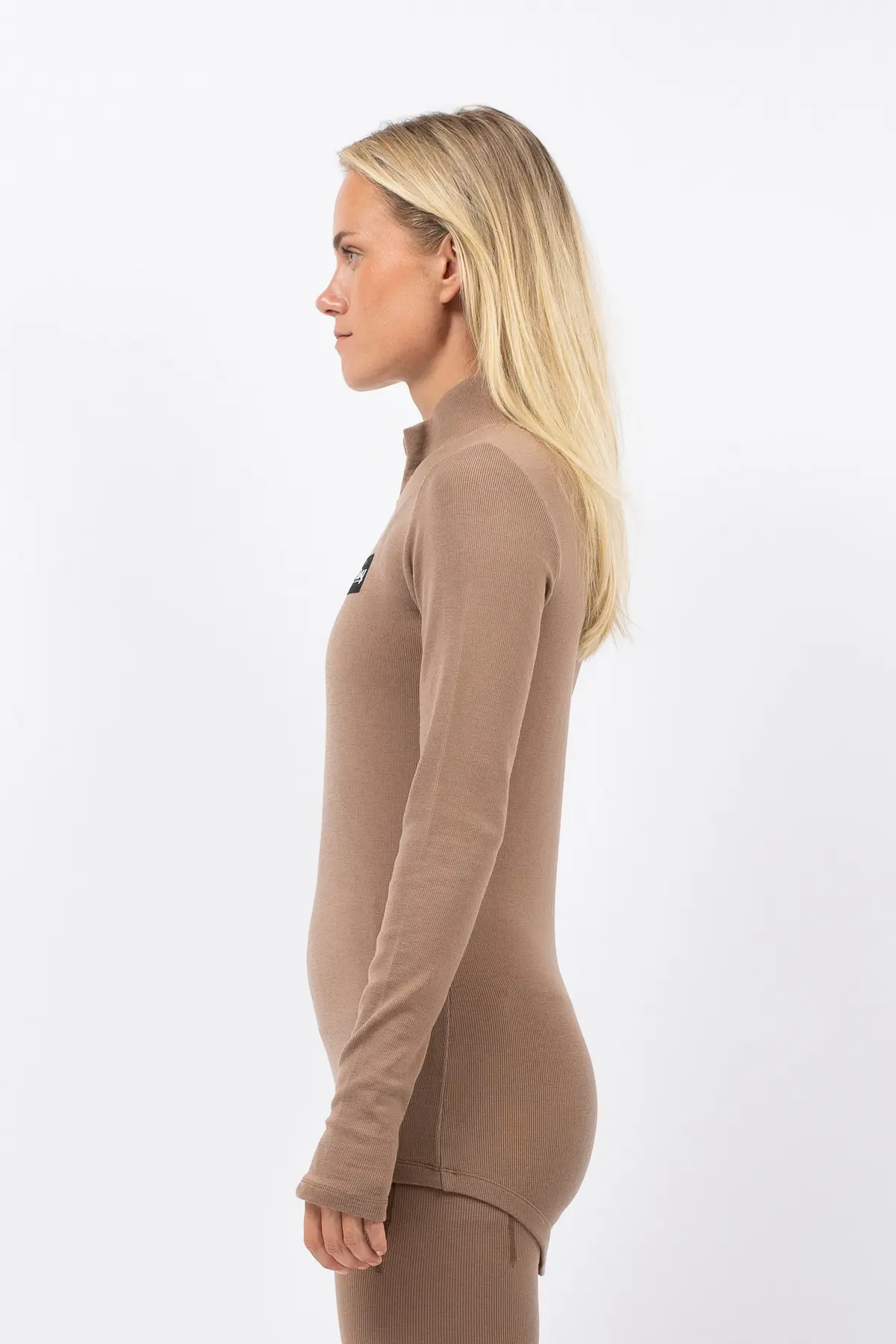 Journey Merino Wool Rib Top - Faded Coffee