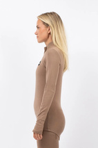 Journey Merino Wool Rib Top - Faded Coffee