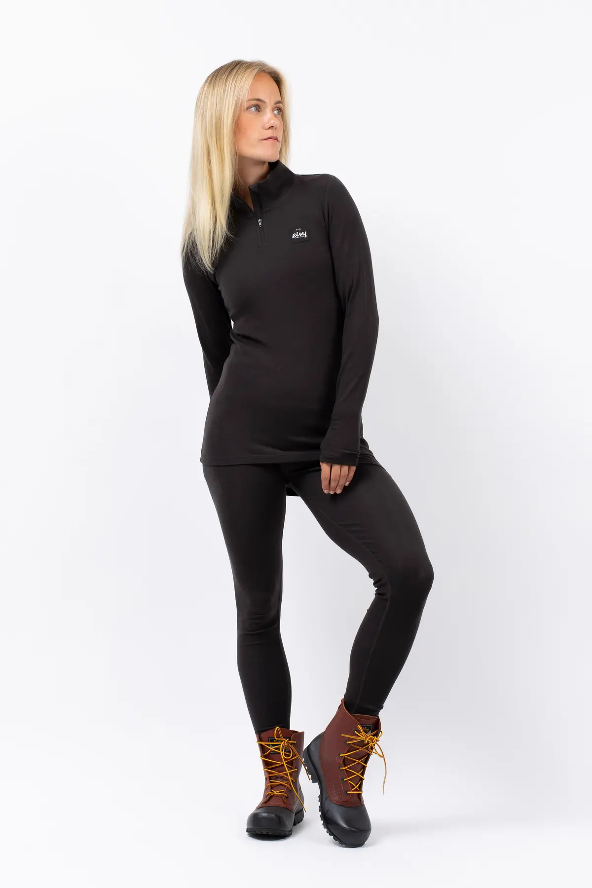 Journey Merino Wool Rib Top - Black