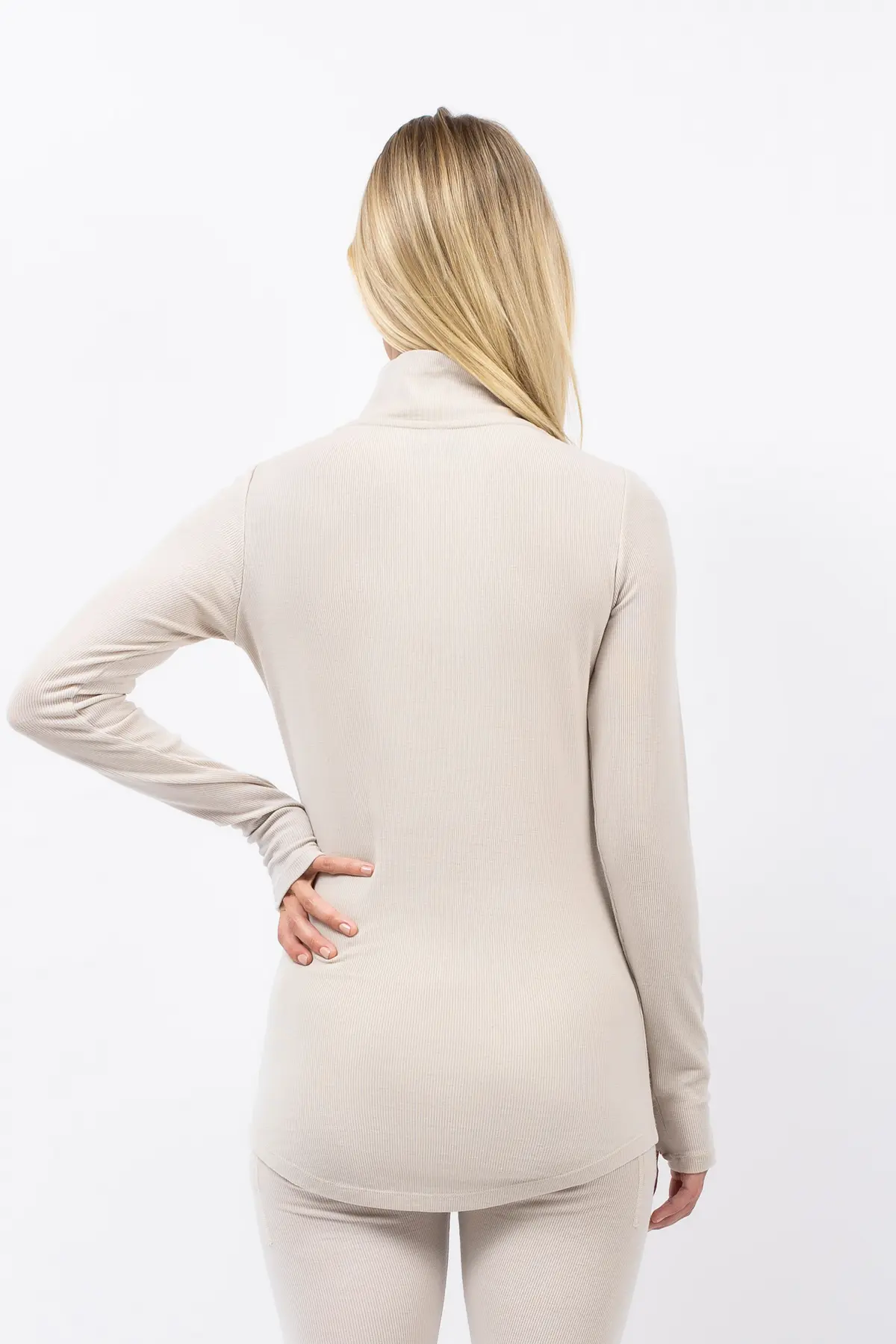 Journey Merino Wool Rib Top - Faded Cloud | XS