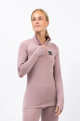 Journey Merino Wool Rib Top - Faded Woodrose | L