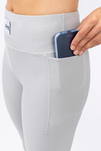 Pocket Rib Tights - Grey Melange