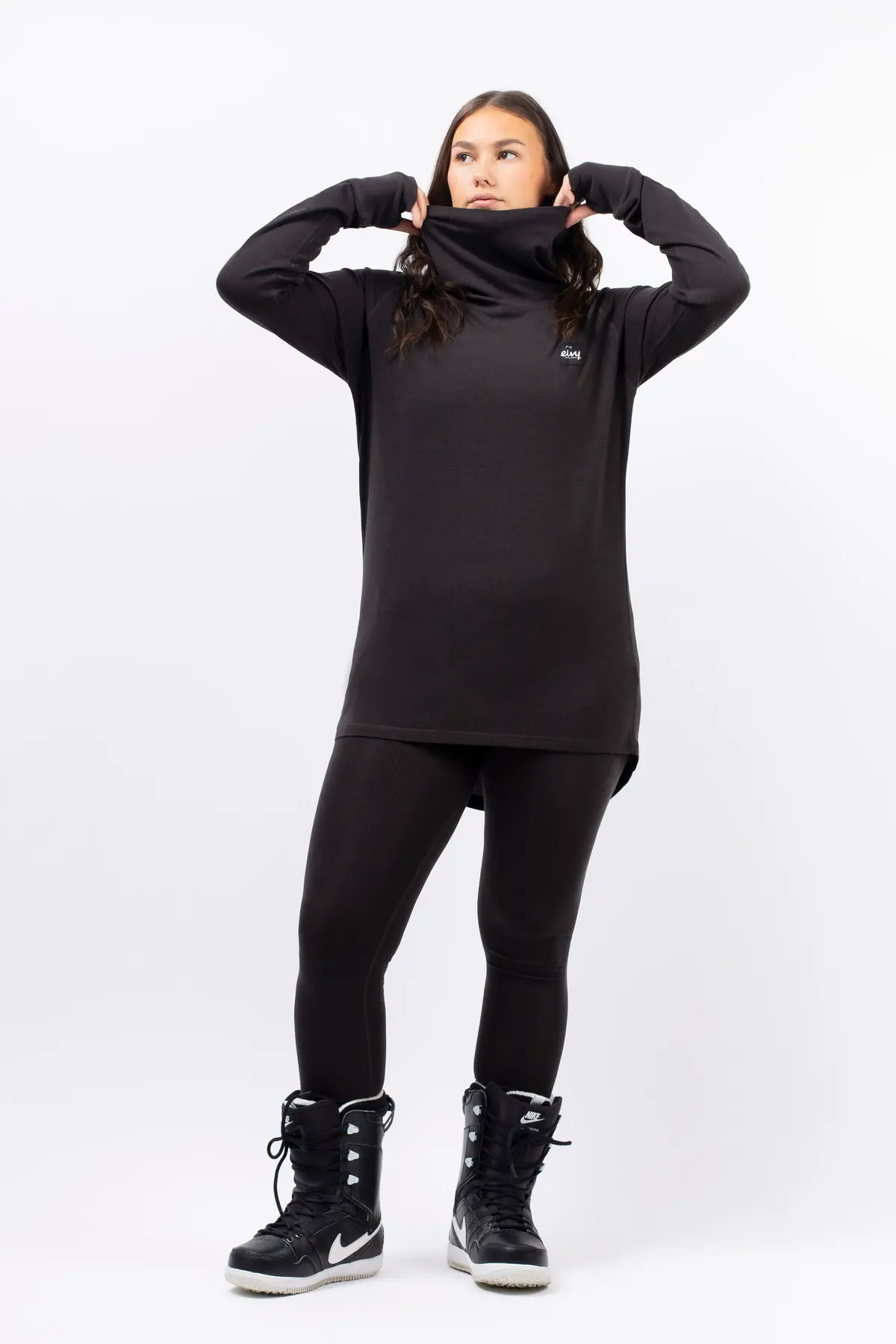 Icecold Merino Wool Gaiter Rib Top - Black