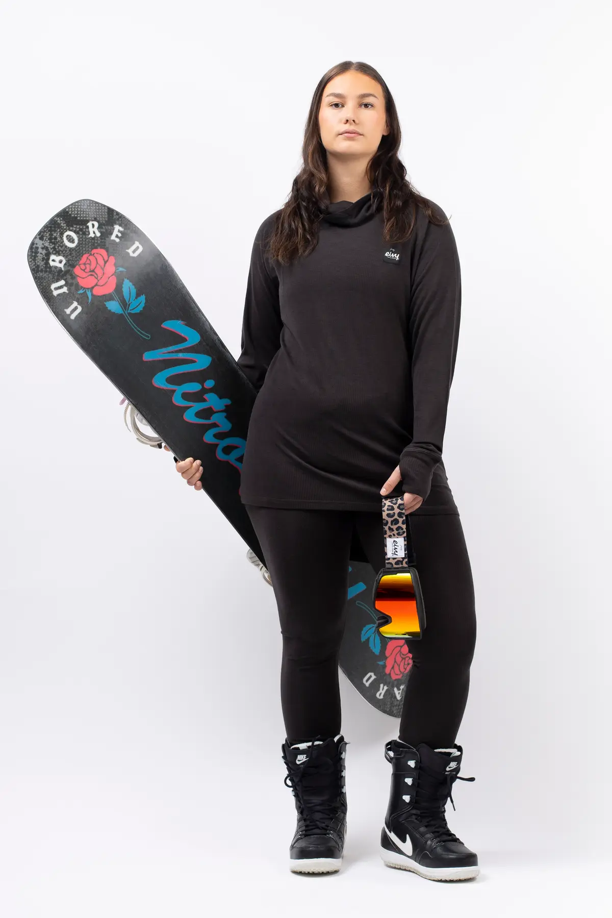 Icecold Merino Wool Gaiter Rib Top - Black