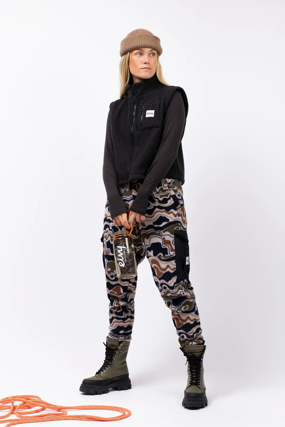 Cargo Sherpa Pants - Curve Camo