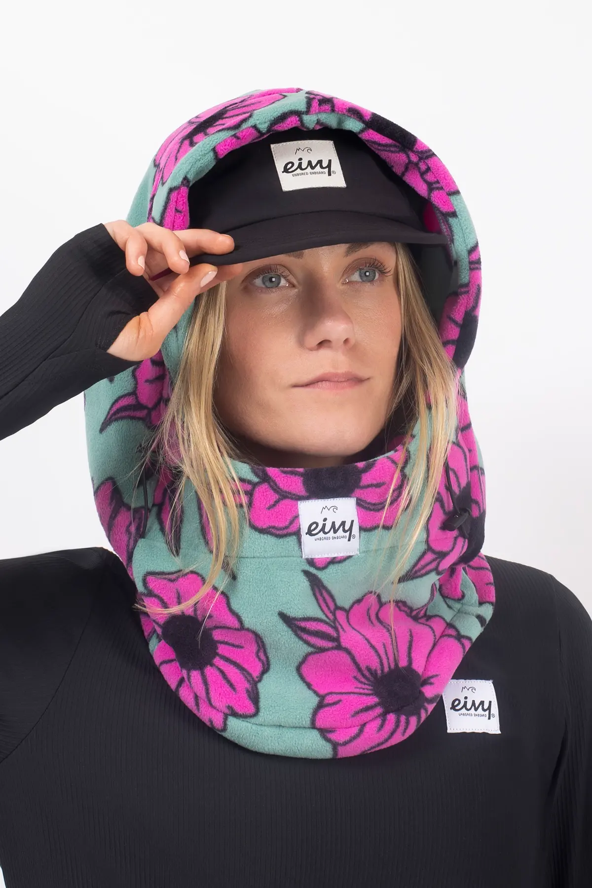 Mandy Fleece Balaclava - Turquoise Flower