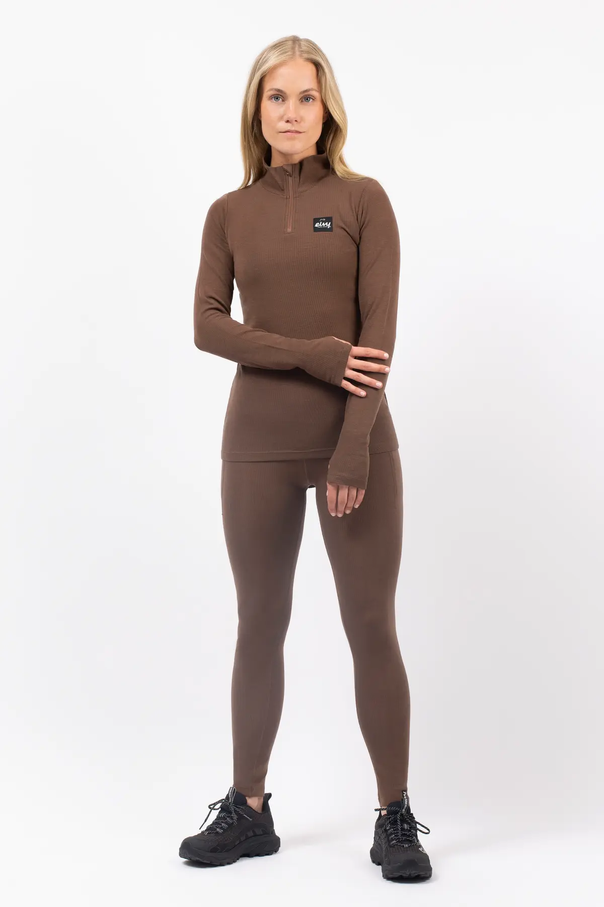 Journey Merino Wool Rib Top - Brown | XXS