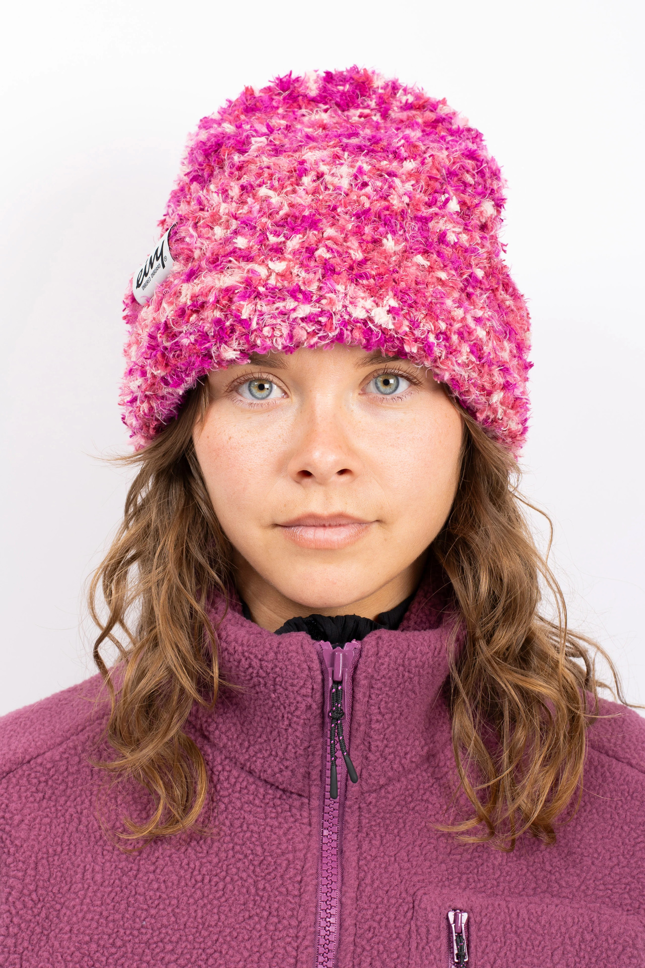 Boucle Knit Beanie - Pink
