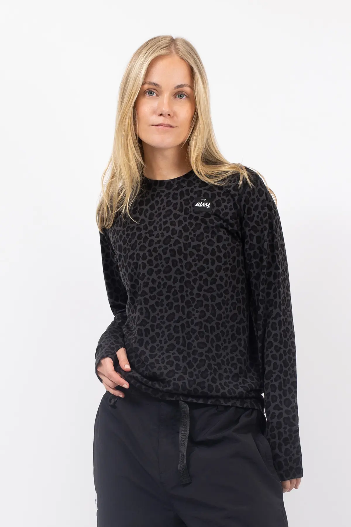 Loose Fit Merino Wool Top - Black Leopard | XL