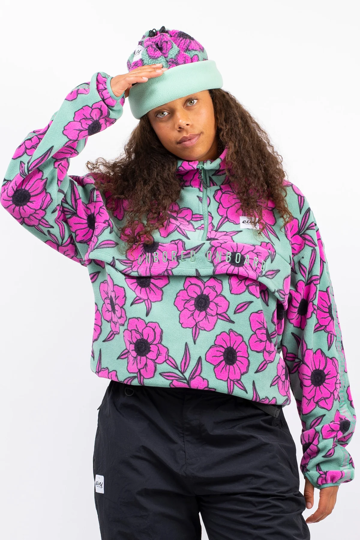 Ball Fleece - Turquoise Flower