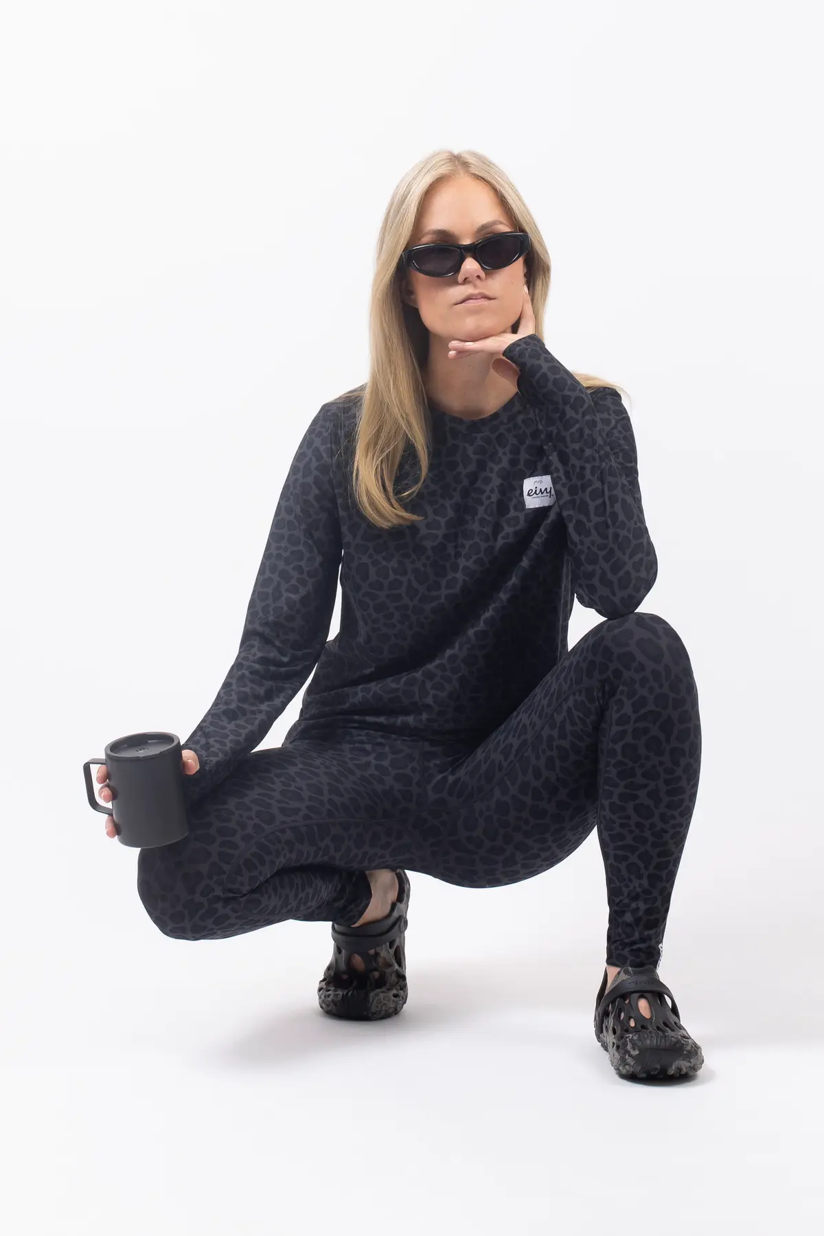 Versa Loose Fit Top - Black Leopard | M