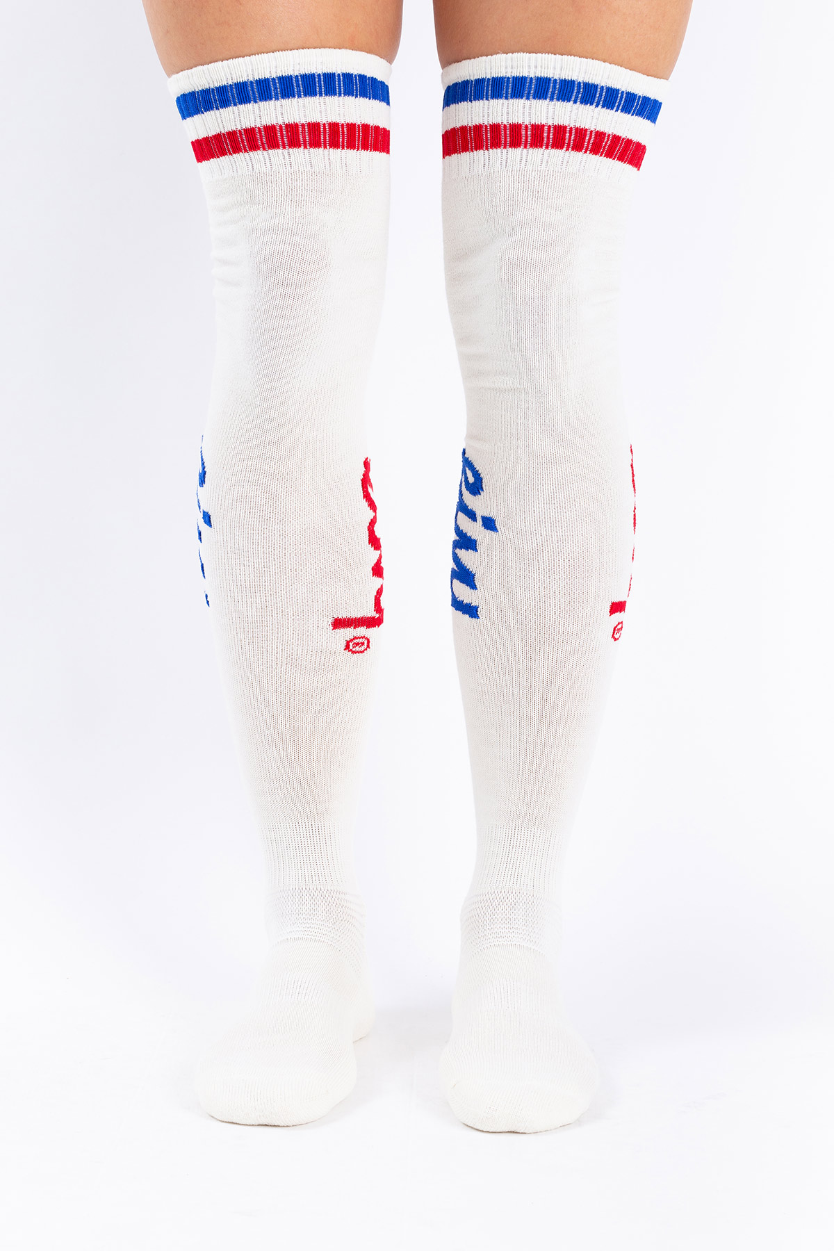 Cheerleader Over Knee Wool Socks - Offwhite