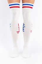 Cheerleader Over Knee Wool Socks - Offwhite