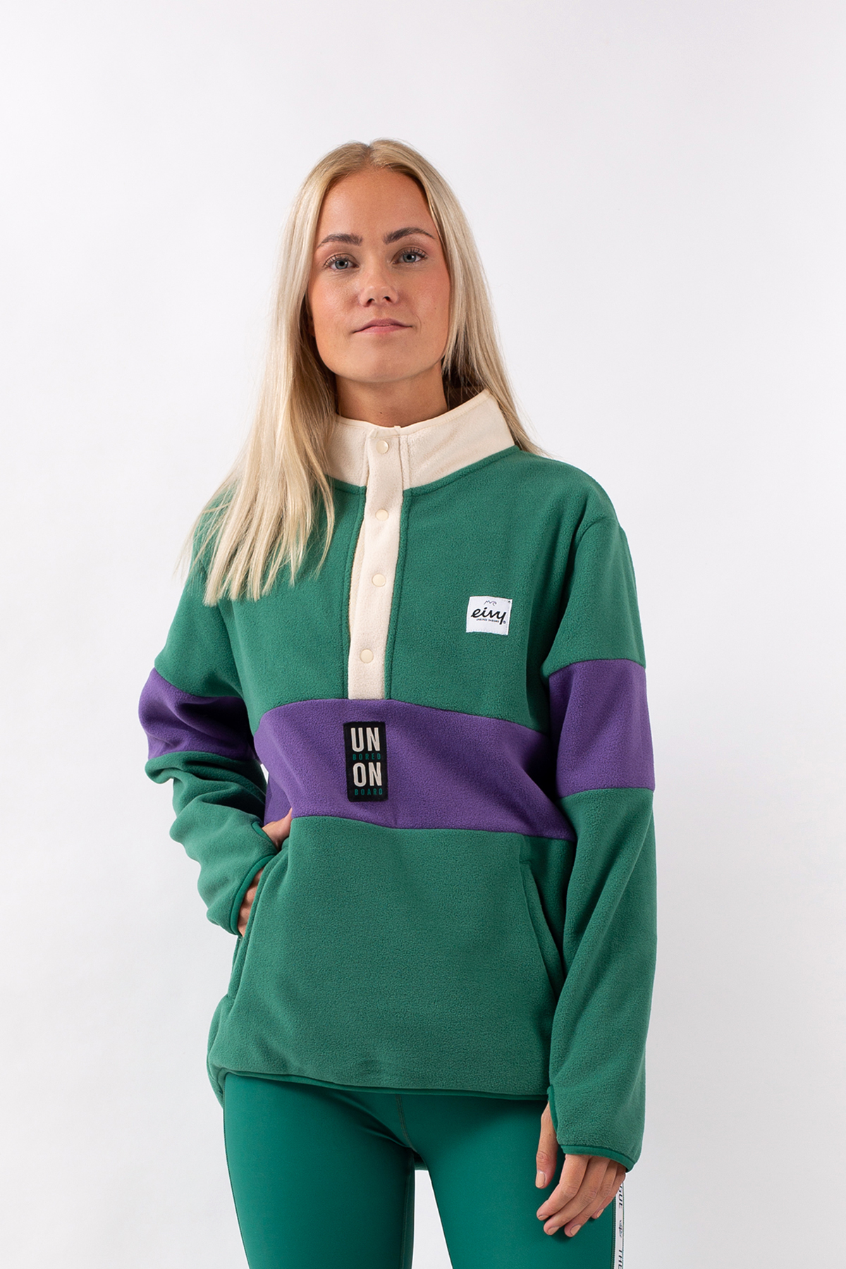 Fleece | Mountain Fleece - Green & Purple | L