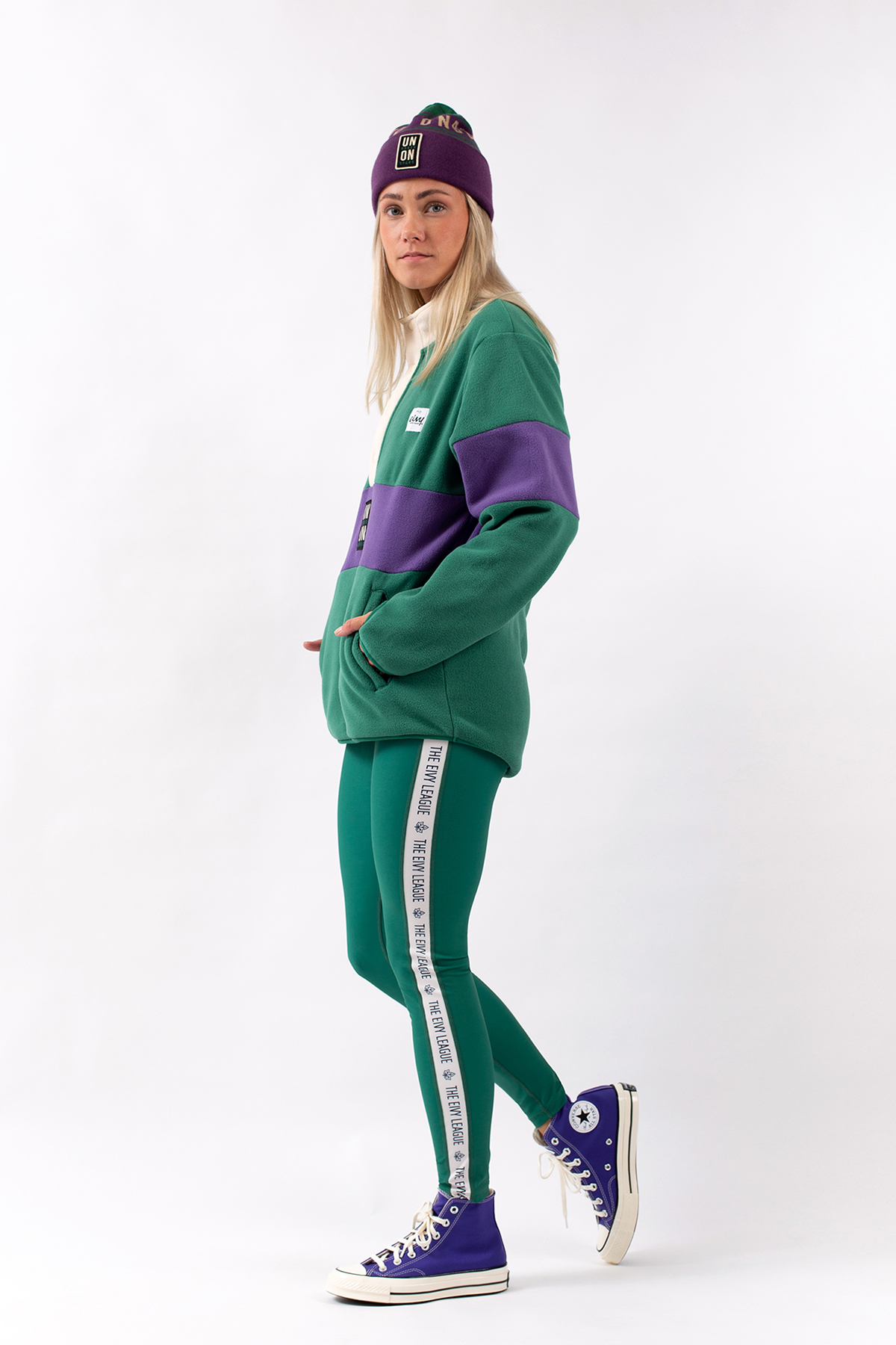 Fleece | Mountain Fleece - Green & Purple | XL