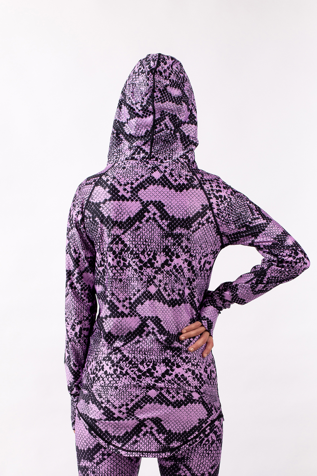 Base Layer | Icecold Hood Top - Pink Python
