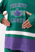 Base Layer | Boyfriends Fit Top - Green & Purple | XL
