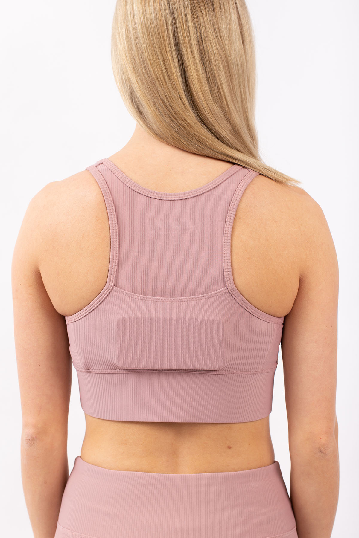 Rider Rib Sports Bra - Faded Woodrose | L