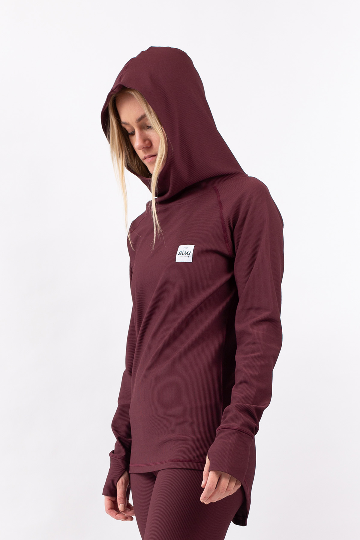 Base Layer | Icecold Hood Rib Top - Wine
