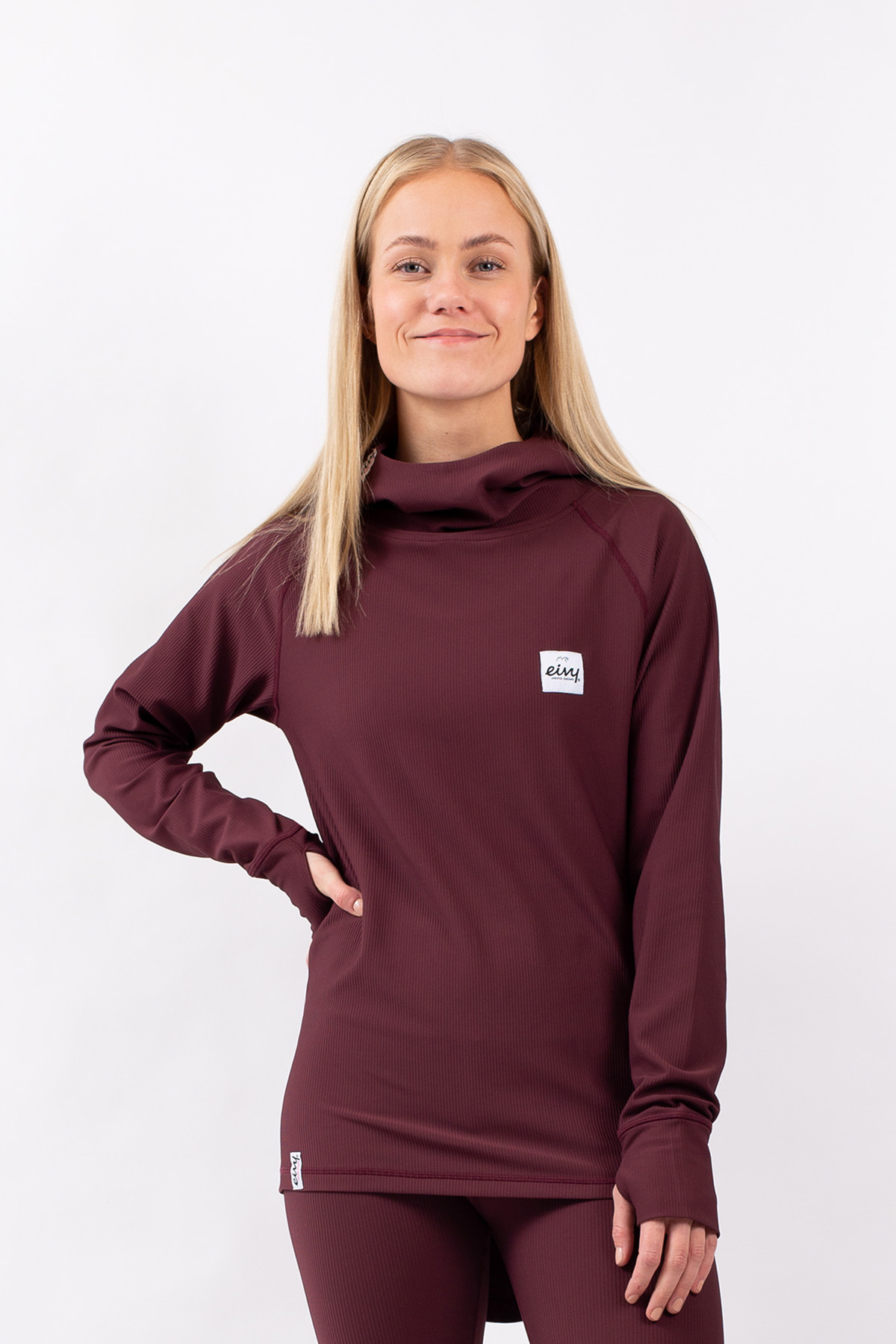 Base Layer | Icecold Hood Rib Top - Wine
