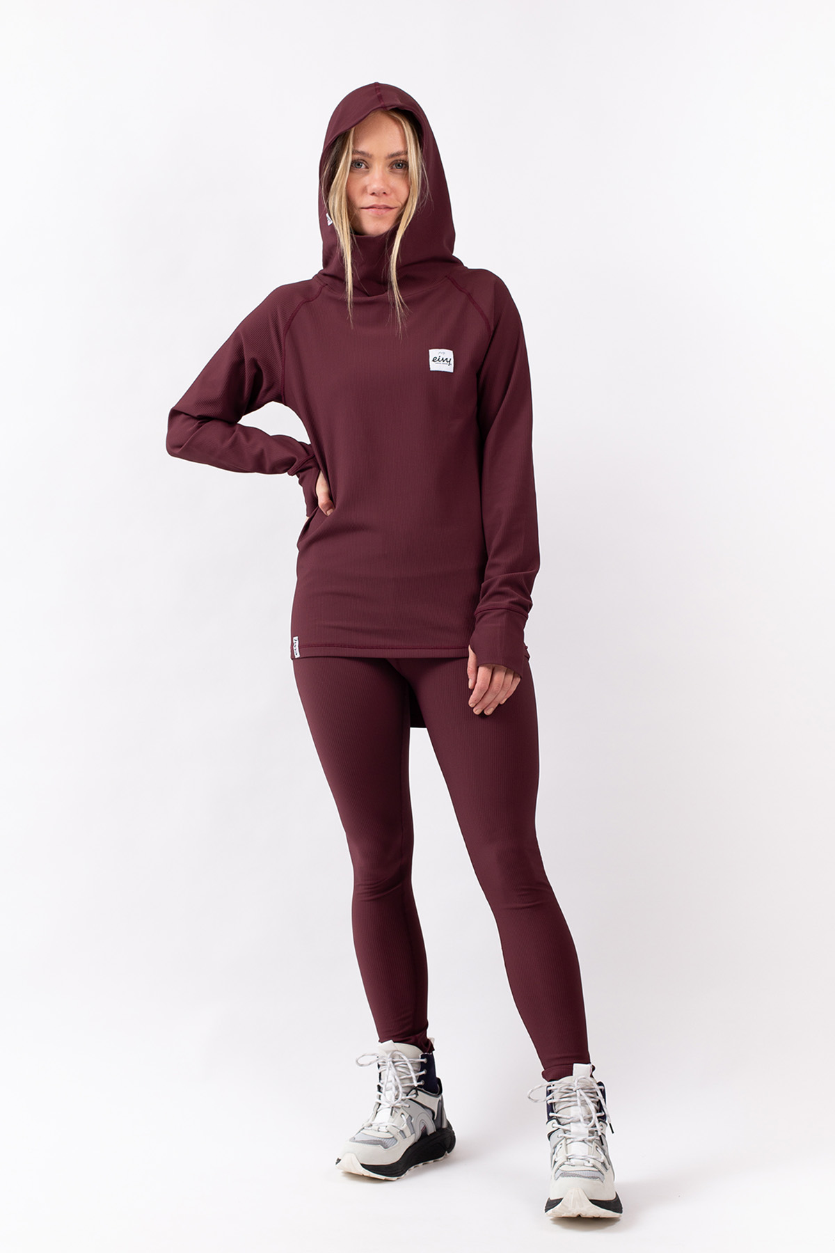 Base Layer | Icecold Hood Rib Top - Wine