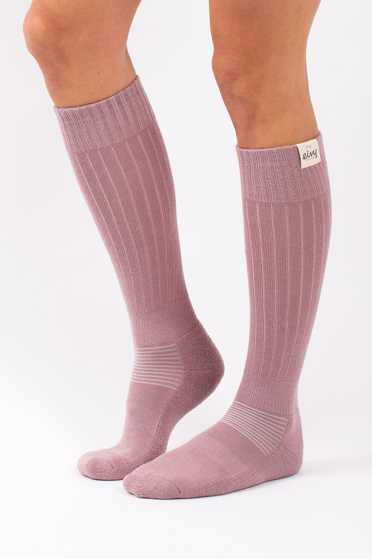 Rib Wool Socks - Faded Woodrose | 36-38