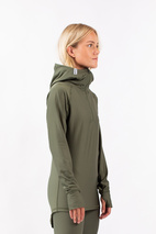 Base Layer | Icecold Zip Hood Top - Forest Green