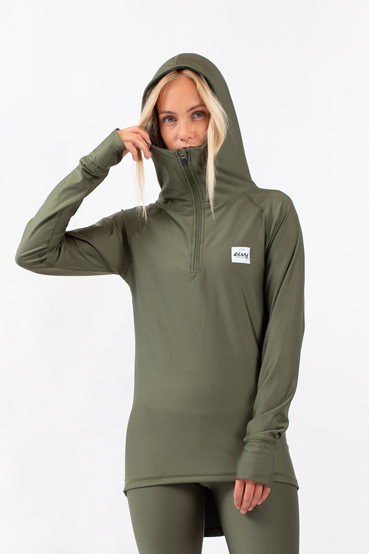 Underställ | Icecold Zip Hood Top - Forest Green