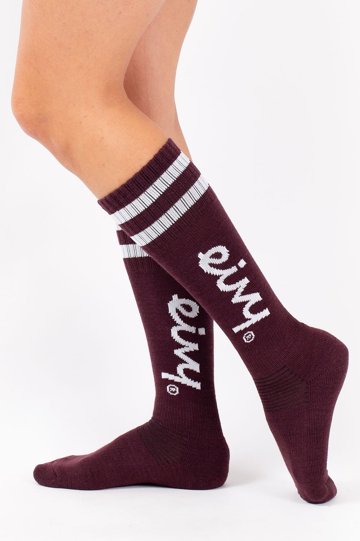 Cheerleader Wool Socks - Wine