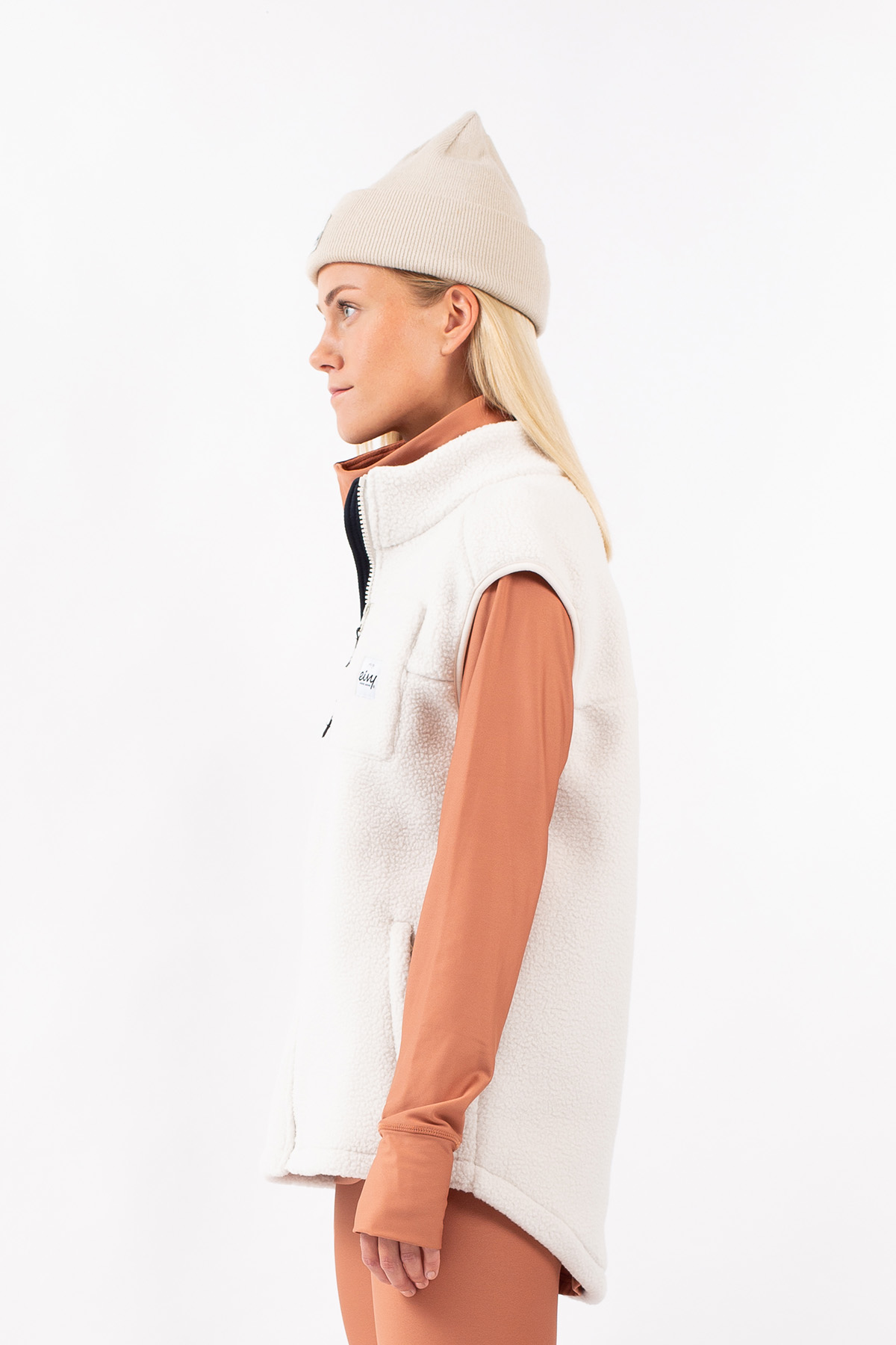 Lumberjackie Sherpa Vest - Faded Cloud