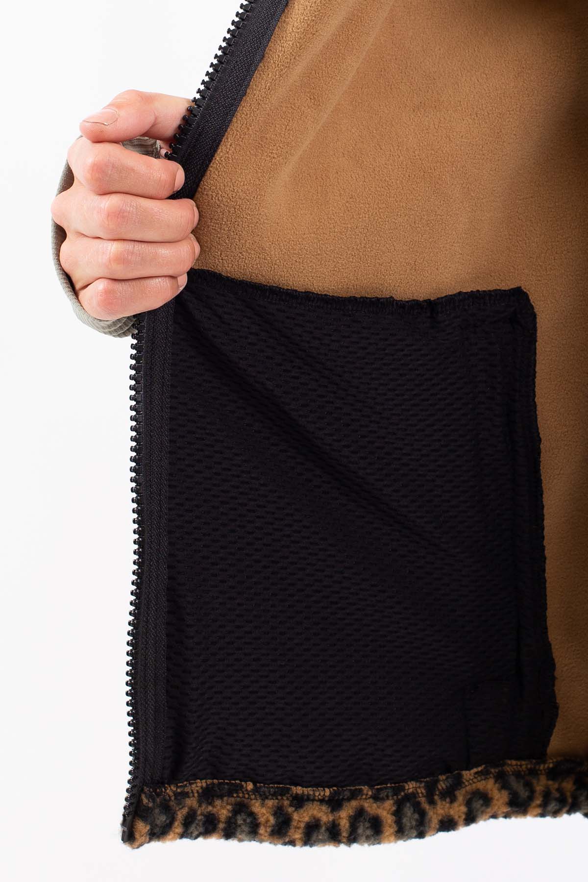 Fleece | Lumberjackie Sherpa Vest - Leopard