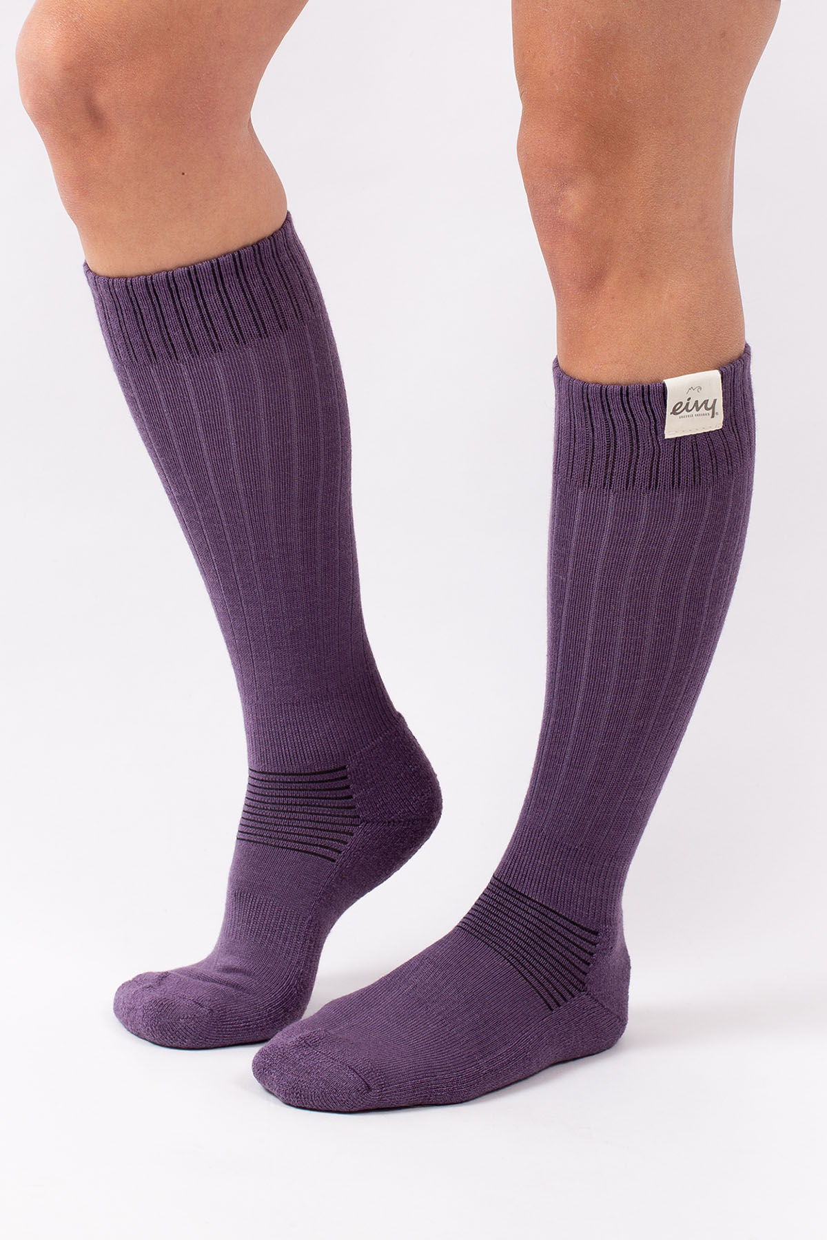 Rib Wool Socks - Deep Purple