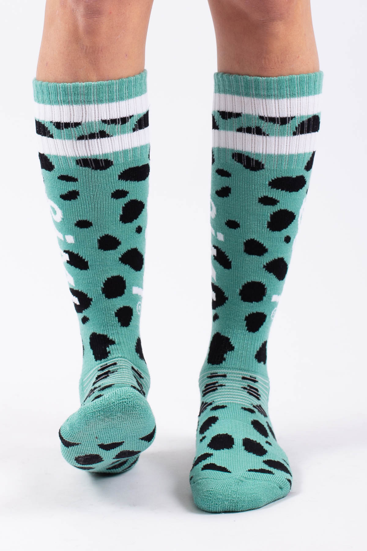 Cheerleader Wool Socks - Turquoise Cheetah | 36-38