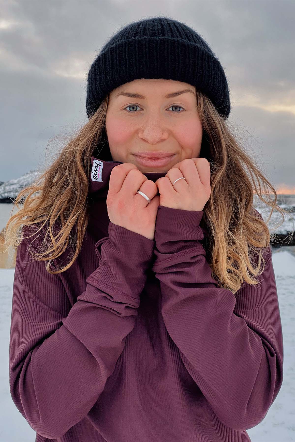 Underställ | Icecold Hood Rib Top - Wine