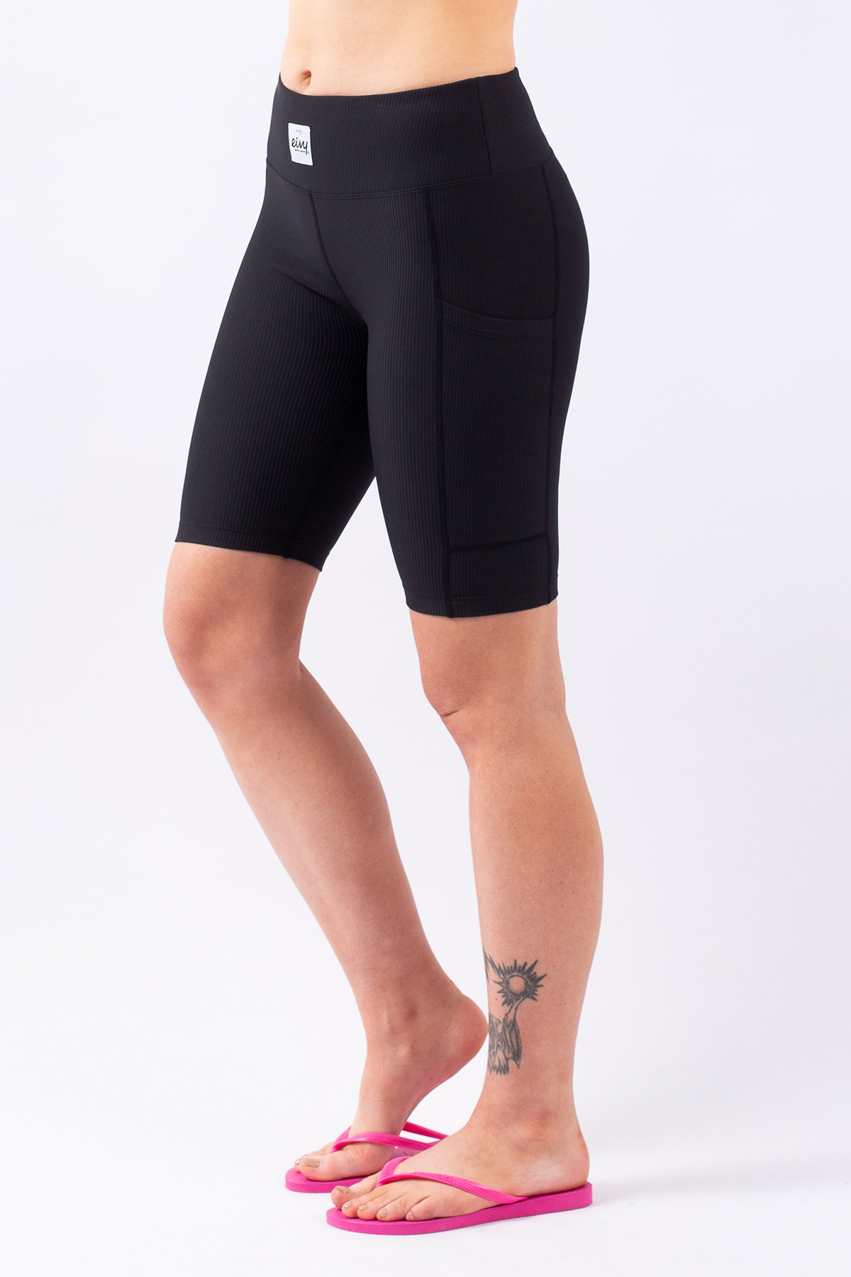 Venture Rib Biker Shorts - Black | XXS