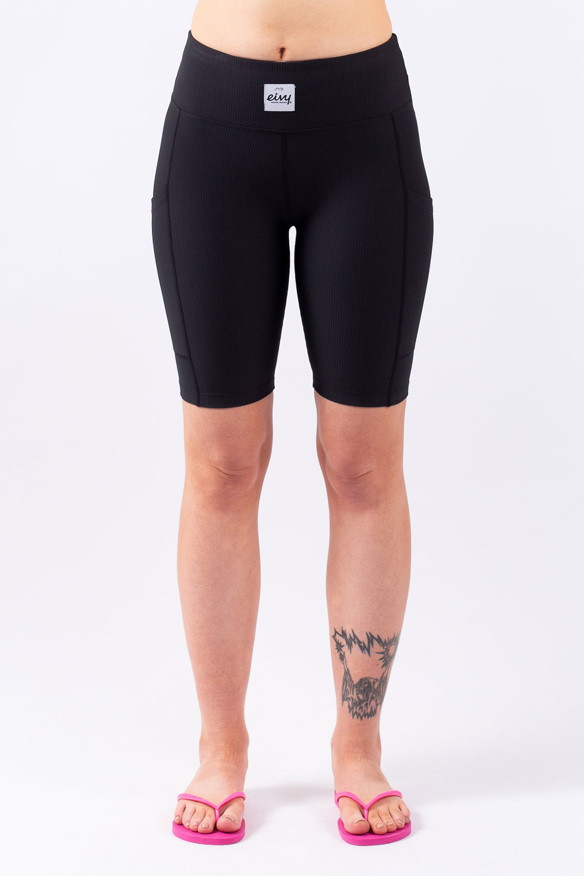 Venture Rib Biker Shorts - Black | XXS