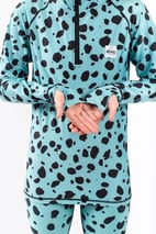 Icecold Zip Hood Top - Turquoise Cheetah