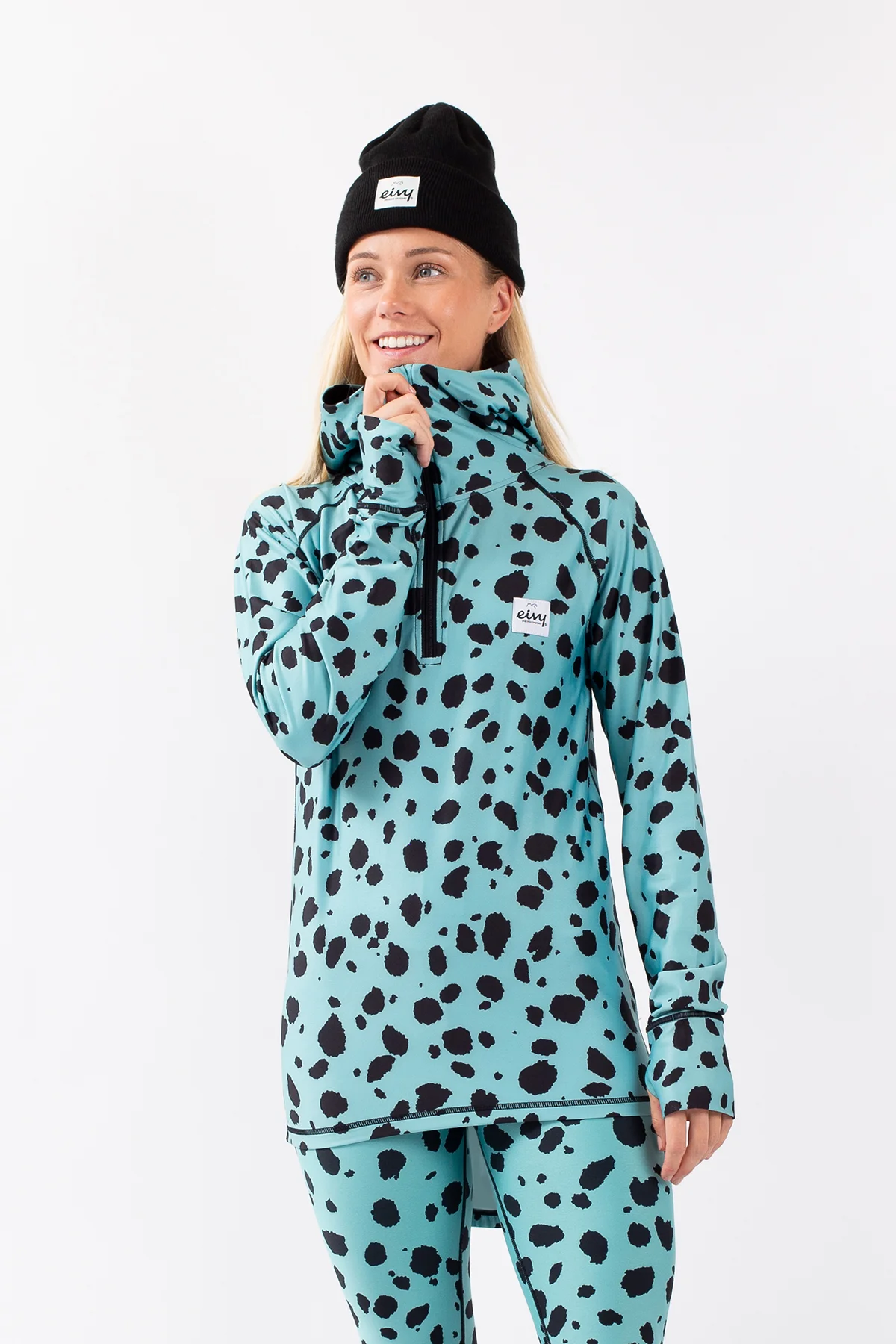 Icecold Zip Hood Top - Turquoise Cheetah | XL