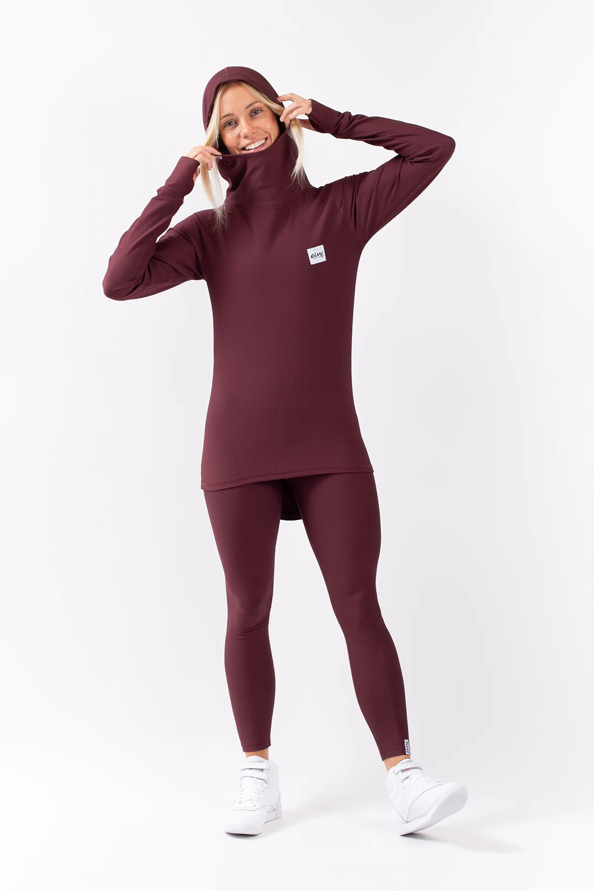 Base Layer | Icecold Hood Rib Top - Wine Base Layer | Icecold Hood Rib Top - Wine